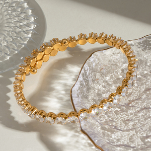 Bracciale Tennis in Acciaio Inossidabile con Zirconi Completi, Gioielli alla Moda, Vendita Calda - Product Image 3