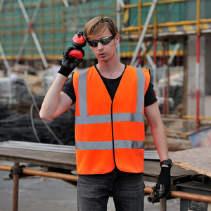 Áo phản quang an toàn cấp <span class=keywords><strong>2</strong></span> đạt chứng nhận CE, có logo tùy chỉnh, băng phản quang 5cm, khóa kéo - Product Image 1