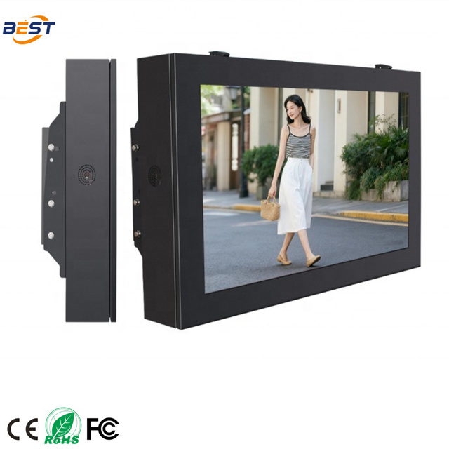 Vandal Resistant Outdoor Digital Signage LCD Wall Mount Touch Screen Advertising Machine Waterproof IP65