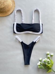 Ensemble de <span class=keywords><strong>bikini</strong></span> sexy à bretelles pour femmes Ensemble de <span class=keywords><strong>bikini</strong></span> deux pièces aux couleurs contrastées Maillots de bain de plage et de vacances Maillots de bain fendus - Product Image 4