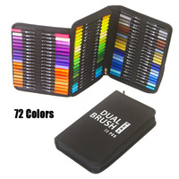 Marqueurs d'art à base d'eau à double pointe noire 60/72/120/168 couleur ensemble de stylos aquarelle à pointe souple sac de CD en plastique pour le dessin des étudiants