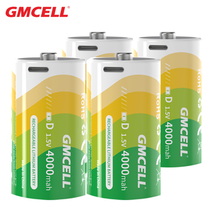 Lot de 4 piles rechargeables de type D, USB Type-C, piles au lithium rechargeables de taille D, 6000 mWh, pour lampe de poche, torche, lanterne - Product Image 1