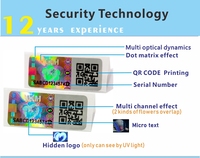 Autocollant holographique 3D personnalisé, étiquette personnalisée de haute qualité, code qr, numéro de série, impression de sécurité