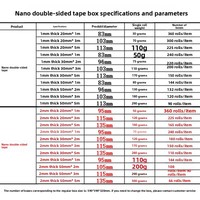 Bandes adhésives nano acryliques double face, résistantes, adhésion forte, amovibles, lavables, transparentes, sans trace, en gel, autocollantes