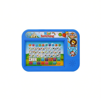 Mini-machine d'apprentissage interactive en forme de dessin animé pour enfants, jouet éducatif en plastique alimenté par piles alcalines AAA, tablette ABC