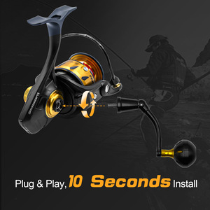 Manivela para Carrete de Pesca Giratorio de 66 mm, de Aleación de Aluminio, Forma Esférica, para Mano Derecha, Pesca en Playa y Océano - Product Image 4