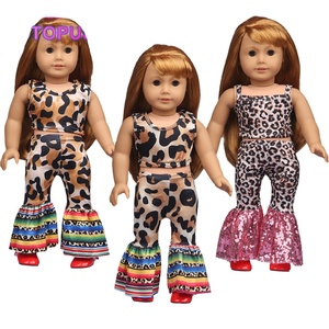 Conjunto de Ropa para Muñecas Americanas de Juguete DIY Mini, <span class=keywords><strong>Precio</strong></span> Bajo de Fábrica en China <span class=keywords><strong>2022</strong></span>, Material de PVC, Estampado de Leopardo Unisex - Product Image 1