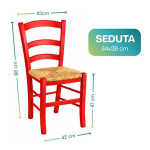 Sedia Rustica in Legno Verde con Seduta in Paglia 43x42x86 Cm, Robusta e Tradizionale per Casa e Cucina - Product Image 2