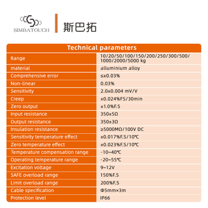เซ็นเซอร์วัดน้ำหนักแบบกดดึง อลูมิเนียมอัลลอยด์ รับน้ำหนัก 500กก. 1000กก. 3000กก. 5 ตัน สำหรับถังซีเมนต์ รูปทรง S  ชนิด S  โหลดเซลล์แบบ S  ระดับ IP66 - Product Image 5