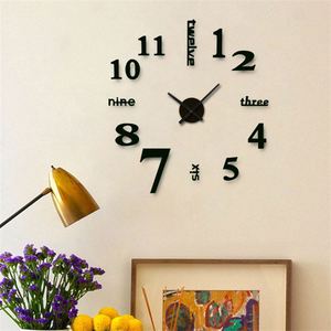 Horloge murale 3D créative en acrylique à faible MOQ, décoration murale DIY, horloge murale 3D grand format à faire soi-même - Product Image 3