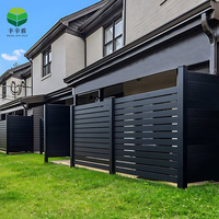 Valla de Lamas para Exteriores, Color Negro, Paneles de Privacidad de Aluminio, Valla Moderna para Jardín, Súper Antioxidante, Semi-privacidad, Metal de Aluminio
