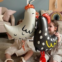 Globos de Helio de Animales de Dibujos Animados Feiyue al por Mayor, Globos de Gallo y Pollo de Pie para Fiestas de Cumpleaños Infantiles