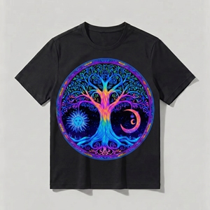 T-shirt à manches courtes pour homme, fluorescent UV, avec logo au dos, coupe ample, respirant, en tissu tricoté, séchage rapide, résistant à l'usure - Product Image 3