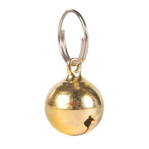 Cloche en métal pour animaux de compagnie avec attache en forme d'anneau, couleur or, petite taille - Product Image 1