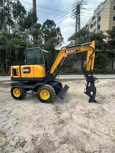 Excavatrice d'occasion Sany SY55W 5 tonnes économique avec système hydraulique d'origine, certifiée CE, coupleur rapide et brise-roche Daewoo - Product Image 2