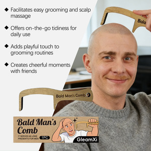 Peine de madera GleamXi Bald Fun <span class=keywords><strong>para</strong></span> masaje del cuero cabelludo, uso diario masculino, regalo creativo de otro país - Product Image 4