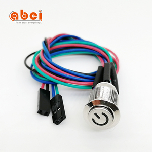 ABEI 12mm तार ड्यूपॉन्ट 2.54 धातु निविड़ अंधकार प्रबुद्ध एलईडी प्रकाश के साथ कंप्यूटर बिजली स्विच पुश बटन - Product Image 6