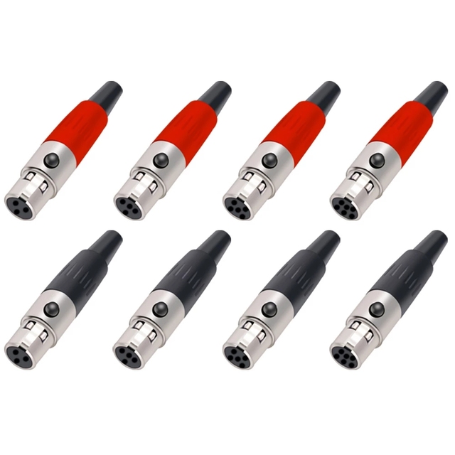 Mini XLR 3 4 5 6 Pin Female Plug Small XLR Audio Microphone Connector MIC for Cable Soldering Straight
