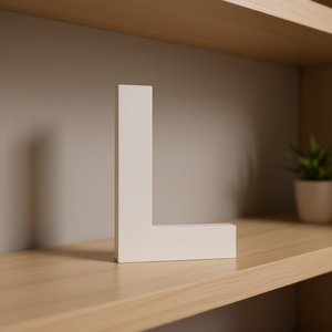 Lettera in legno L bianca 10 cm, decorazione da parete per casa e ufficio - Product Image 3