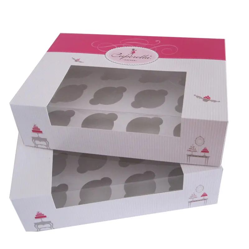 Индивидуальные коробки для кексов/дизайн упаковки тортов/коробки для выпечки кексов, бесплатные образцы