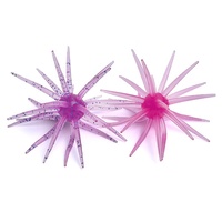 Vente en gros d'appâts artificiels souples en TPE bionique haute élasticité, imitation oursin flottant, pour la pêche au bar, de taille moyenne à grande, perforés, sans hameçons
