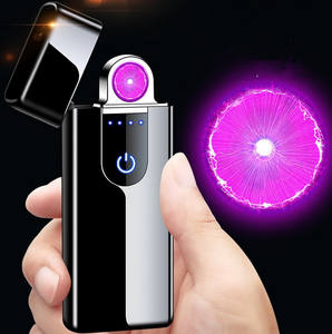 Nouveau briquet électronique rechargeable à arc rotatif rond à écran tactile avec logo OEM - Product Image 2