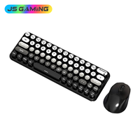 Clavier et souris sans fil ergonomiques JSgaming 2.4G, combo 65 touches, clavier à dégradé de couleurs avec souris silencieuse sans fil 1600 DPI pour