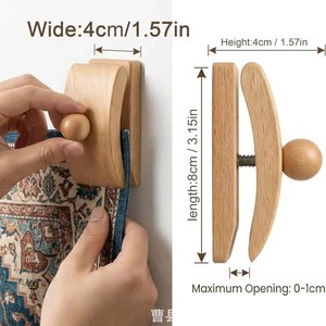 Cross-border solid wood blanket <b>clips</b>, bedroom wall-mounted <b>clips</b>, quilt storage <b>clips</b>, wooden wall <b>hooks</b>, coat racks. - Product Image 4