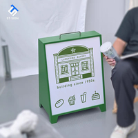 Boîte lumineuse rectangulaire en acrylique rechargeable à double face haute luminosité, écologique, sur pied, pour affichage publicitaire
