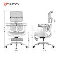 Chaise de bureau ergonomique SIHOO S100 avec accoudoirs 4D ultra doux Support lombaire dynamique pour chaise de bureau à domicile