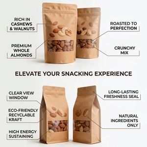 Custom Printed Eco-Friendly Recyclable PET+VMPET/AL+PE Moisture Proof Brown Paper Zipper Stand-Up Pouch for Pet Food Packaging - Product Image 1