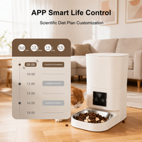 Distributeur automatique intelligent pour animaux de compagnie 6,5 L avec caméra 2MP grand angle 180°, surveillance vidéo via application Tscloud et audio bidirectionnel pour chats et chiens