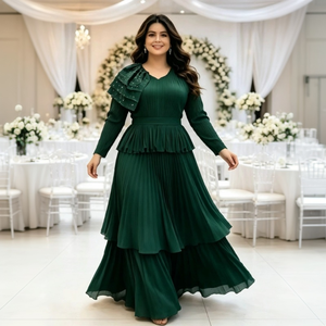 <span class=keywords><strong>Abiti</strong></span> <span class=keywords><strong>da</strong></span> ballo all'ingrosso <span class=keywords><strong>per</strong></span> donna 2026: Abito lungo elegante a balze e pieghe rosa, <span class=keywords><strong>taglie</strong></span> forti, di lusso - Product Image 6