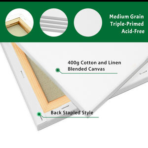 艺术家水平棉麻混纺拉伸空白画布，艺术用品三重底漆防漏艺术画布 - Product Image 4