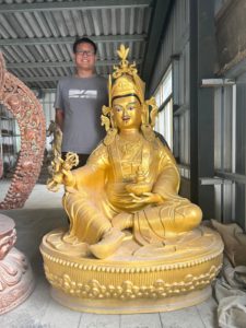 Large - Scale and Vivid Copper - Carved <strong>Statue</strong> of Guru Padmasambhava in Tibetan Buddhism for Worship - Product Image 2