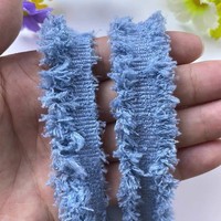 Nouvelle Collection : Ruban à Franges Simple Face en Dentelle pour Vêtements et Jupes – Accessoire DIY en Denim