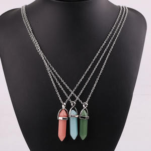 Nouvelle couleur printemps été Fluorescence pierre oeil de <span class=keywords><strong>chat</strong></span> pierre précieuse Point veilleuse pendentif <span class=keywords><strong>collier</strong></span> ras du cou avec chaîne pour les femmes - Product Image 6