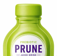 Sachet Doypack personnalisé imprimé de 30 ml pour jus de pruneaux liquide avec bec verseur, recyclable, pour boisson prébiotique et boissons santé portables