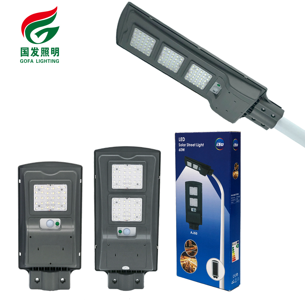 Sistema Solar Ip65 impermeable integración lámpara de calle Dimmable de Control remoto de al aire libre todo en una calle Solar llevó la luz