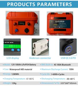 Baterai Lithium Ion 12V 200Ah untuk Baterai Daya 12v 24v 36v 48v 51.2v 3.2v 100Ah 300ah Paket Baterai Lifepo4 Sistem Energi Surya - Product Image 2