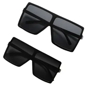 Gafas de Sol de diseñador de gran tamaño para padres e hijos, gafas de sol cuadradas a la moda resistentes a los rayos UV para mujeres, gafas de sol negras