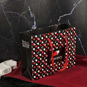 Sacs cadeaux en papier couché de haute qualité avec estampage à chaud et couleurs personnalisées, sacs de luxe pour le shopping, pour l'utilisation de bougies, vente en gros - Product Image 3