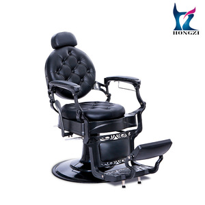 Hongzi Barber Chair Black Reclining <b>Adjustable</b> <b>Footrest</b> Commercial Salon Use - Product Image 4