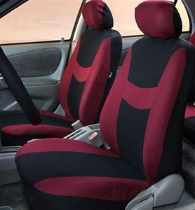 Ensemble <span class=keywords><strong>de</strong></span> housses <span class=keywords><strong>de</strong></span> siège en tissu noir bordeaux - Product Image 2