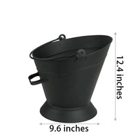 Seau à charbon en métal de 3,9 gallons, porte-cendres pour foyer intérieur
