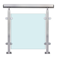HYQY Garde-corps en verre extérieur de style design moderne facile à bricoler balustrade en acier inoxydable personnalisable pour pont avant et balcon