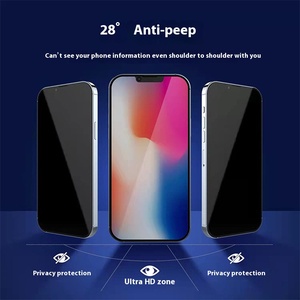 ฟิล์มนิรภัยสำหรับแอปเปิ้ล iPhone 12สีม่วงพิมพ์ลายหน้า<span class=keywords><strong>จอ</strong></span>อลูมิเนียมป้องกันการแอบมองความละเอียดสูง - Product Image 2