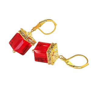 Orecchini con Pietre Quadrate Colorate Stile Vintage Francese Minimal Elegante per Donne - Product Image 4