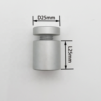Wall Mounted Aluminium Sign Standoffs 25x25mm Satin Silver Anodized Finish Walron WAF-2525-ST Model 5mm Thickness Fasteners