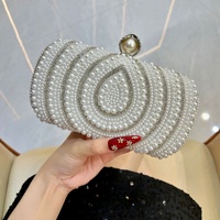 2026 Elegante Perlen-Clutch Braut Abendtasche Damen Hochzeit Party Handtasche Ketten-Schultertasche Glitzer Voll Perlenbesetzte Handtasche